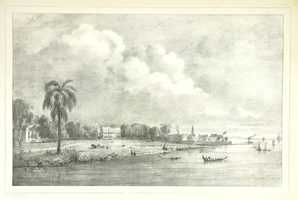An illustration from Kolonisatie van Europeanen te Suriname. Opheffing van het pauperisme, ontwikkeling van handel en industrie, met ongeveer 90 platen, 1872, leaf 163