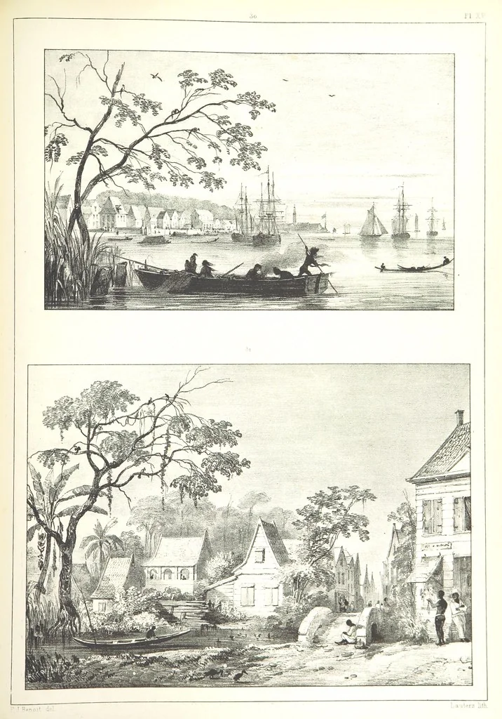 An illustration from Kolonisatie van Europeanen te Suriname. Opheffing van het pauperisme, ontwikkeling van handel en industrie, met ongeveer 90 platen, 1872, leaf 185