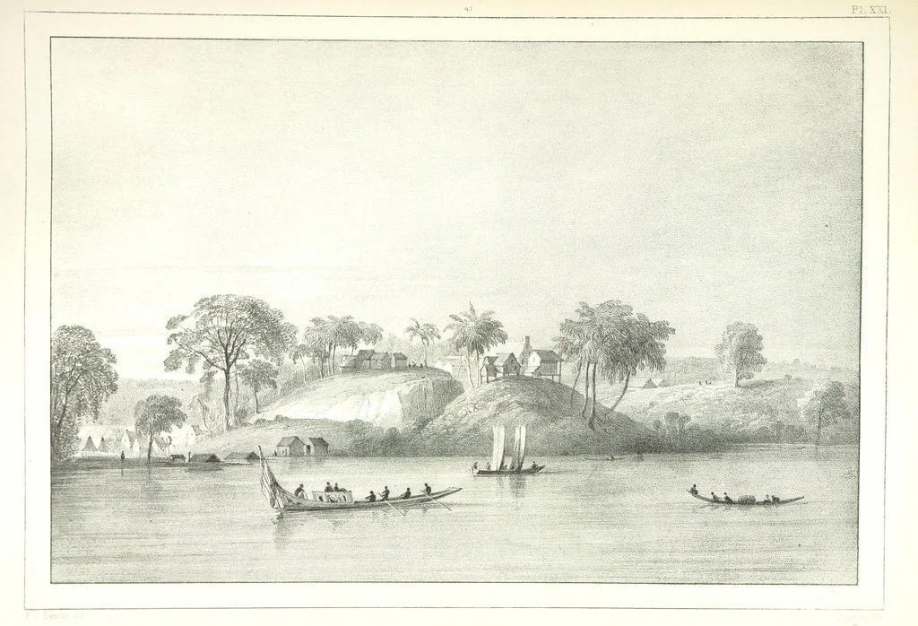 An illustration from Kolonisatie van Europeanen te Suriname. Opheffing van het pauperisme, ontwikkeling van handel en industrie, met ongeveer 90 platen, 1872, leaf 197