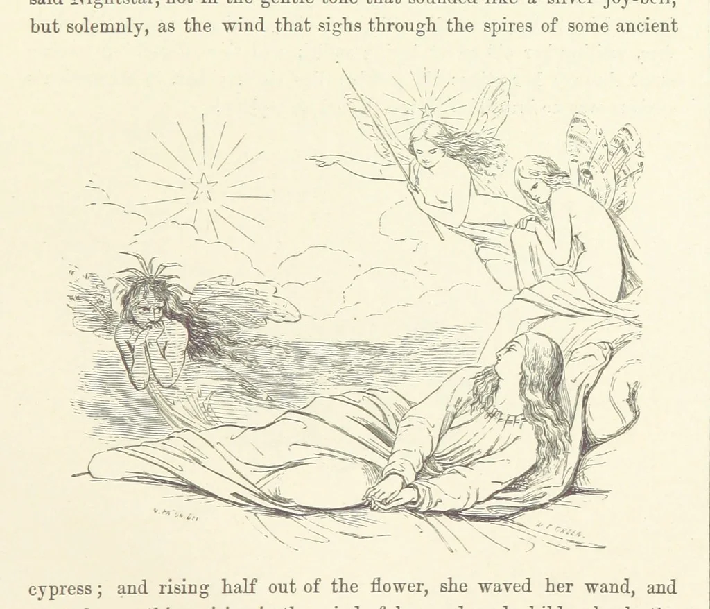 An illustration from Midsummer Eve: a fairy tale of love, 1870, leaf 177