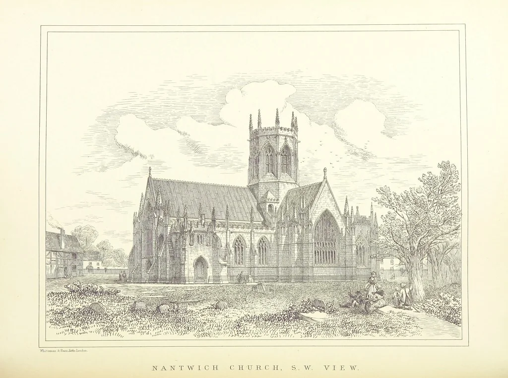 An illustration from A history of the town and parish of Nantwich, or Wich-Malbank, in the county palatine of Chester, 1883, leaf 116