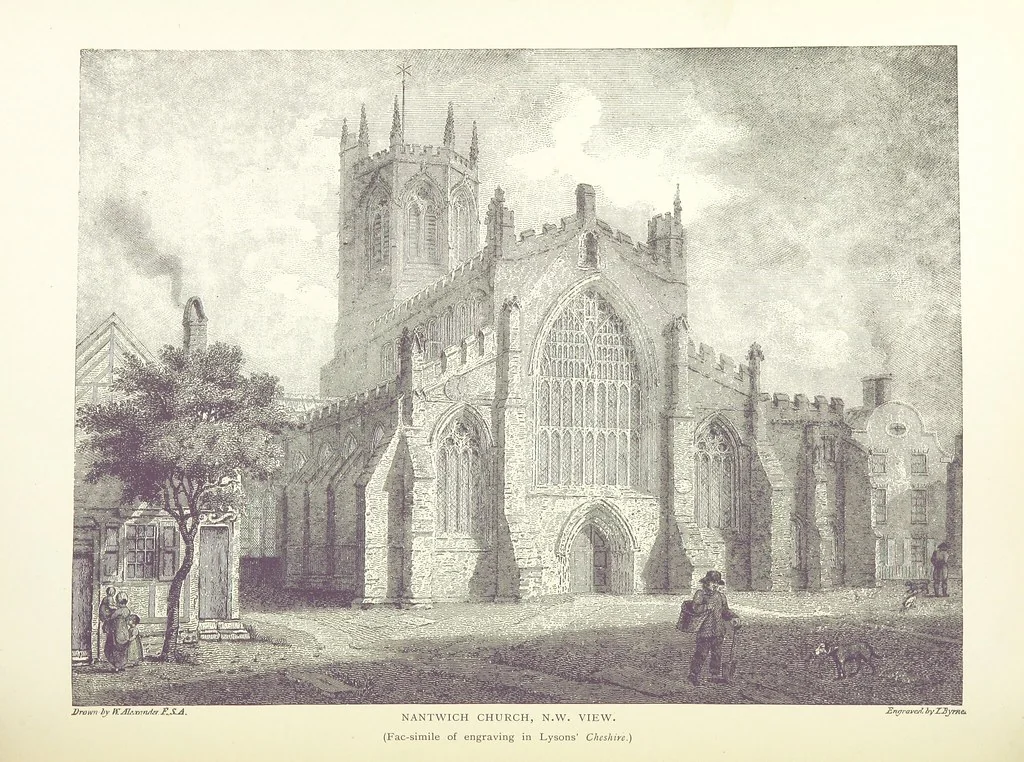 An illustration from A history of the town and parish of Nantwich, or Wich-Malbank, in the county palatine of Chester, 1883, leaf 194