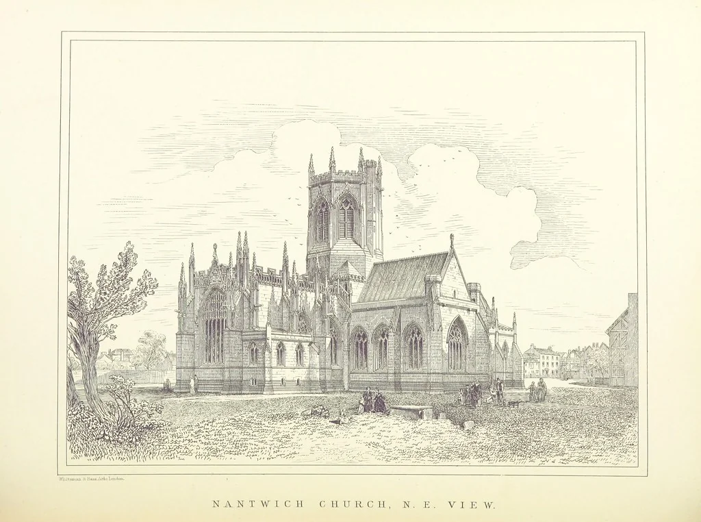 An illustration from A history of the town and parish of Nantwich, or Wich-Malbank, in the county palatine of Chester, 1883, leaf 304