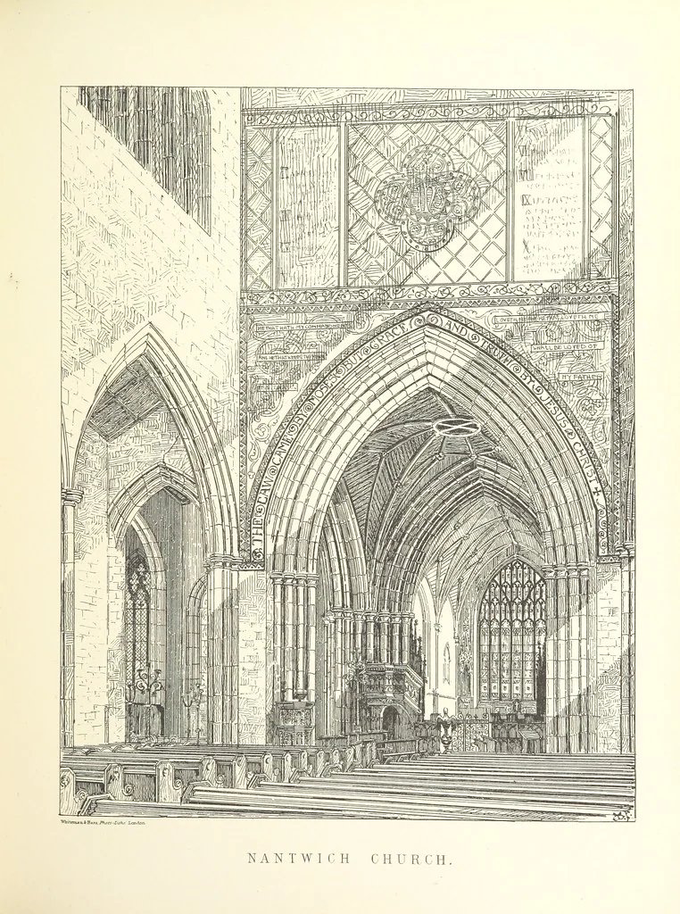 An illustration from A history of the town and parish of Nantwich, or Wich-Malbank, in the county palatine of Chester, 1883, leaf 341
