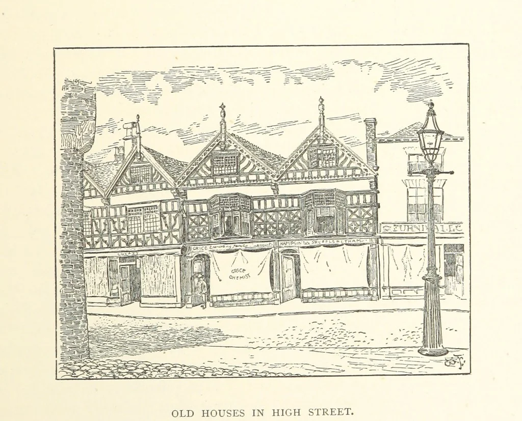 An illustration from A history of the town and parish of Nantwich, or Wich-Malbank, in the county palatine of Chester, 1883, leaf 455