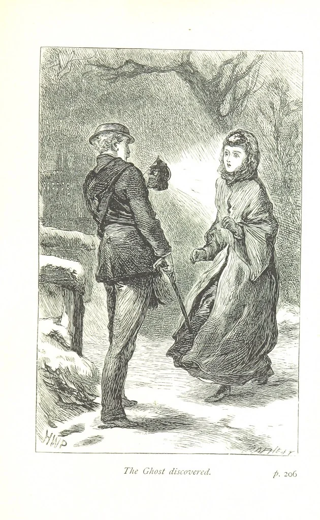 An illustration from Hanbury Mills. A study of contrasts. By the author of “Lady Betty” [C. R. Coleridge]. With ... illustrations by H. W. Petherick, 1872, leaf 227