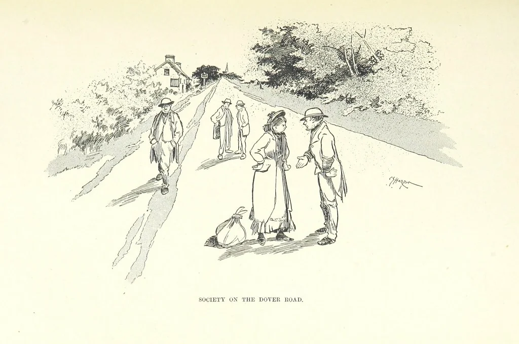 An illustration from The Dover Road. Annals of an ancient turnpike ... Illustrated by the author, etc, 1895, leaf 103