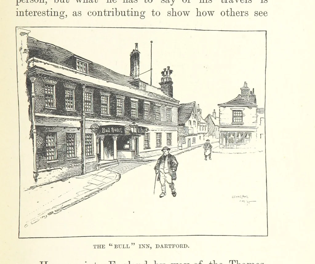 An illustration from The Dover Road. Annals of an ancient turnpike ... Illustrated by the author, etc, 1895, leaf 125
