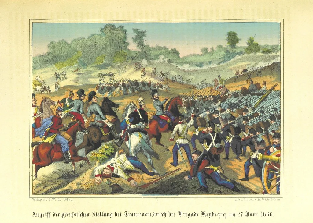 An illustration from Illustrirtes Gedenkbuch der Kriegsereignisse des Jahres 1866, etc, 1868, leaf 75