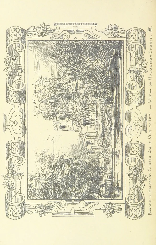 An illustration from Memorials of Holdenby, 1868, leaf 104