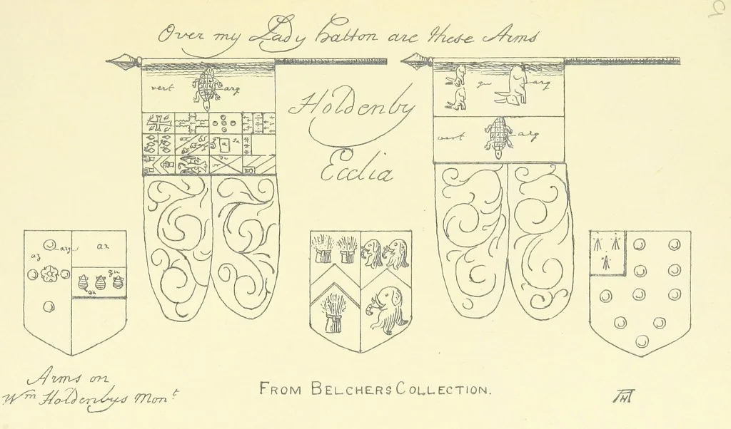 An illustration from Memorials of Holdenby, 1868, leaf 115