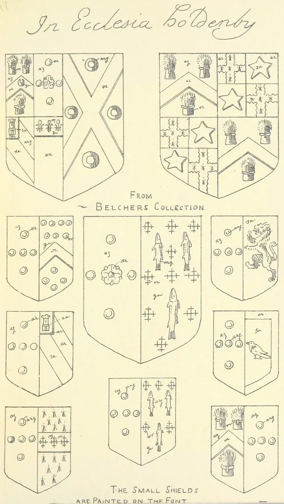 An illustration from Memorials of Holdenby, 1868, leaf 117