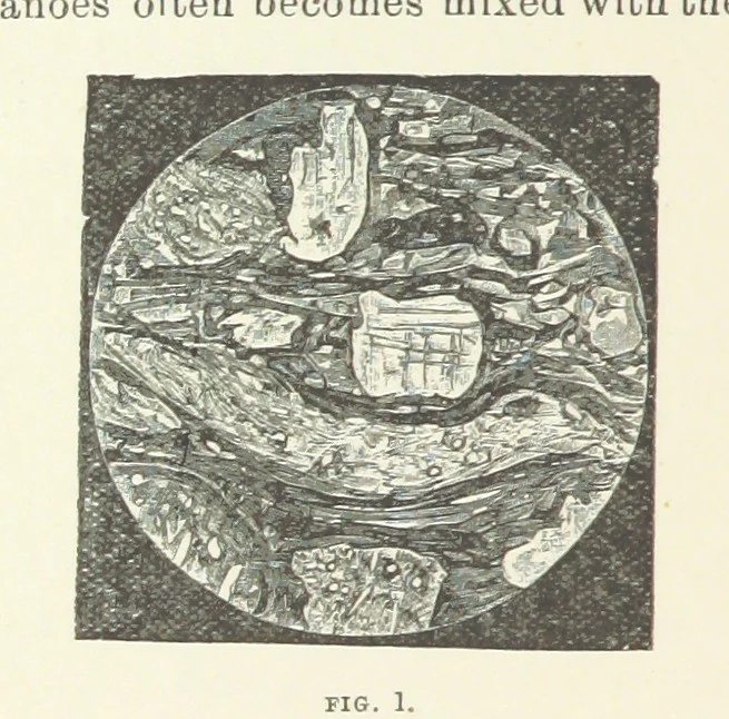 An illustration from An Introduction to the study of Petrology: the Igneous Rocks ... With ... illustrations, 1891, leaf 16