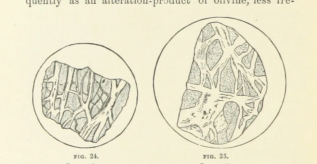 An illustration from An Introduction to the study of Petrology: the Igneous Rocks ... With ... illustrations, 1891, leaf 64