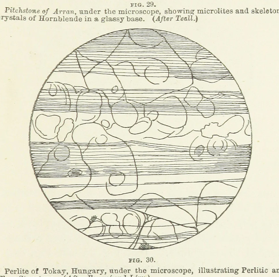 An illustration from An Introduction to the study of Petrology: the Igneous Rocks ... With ... illustrations, 1891, leaf 73
