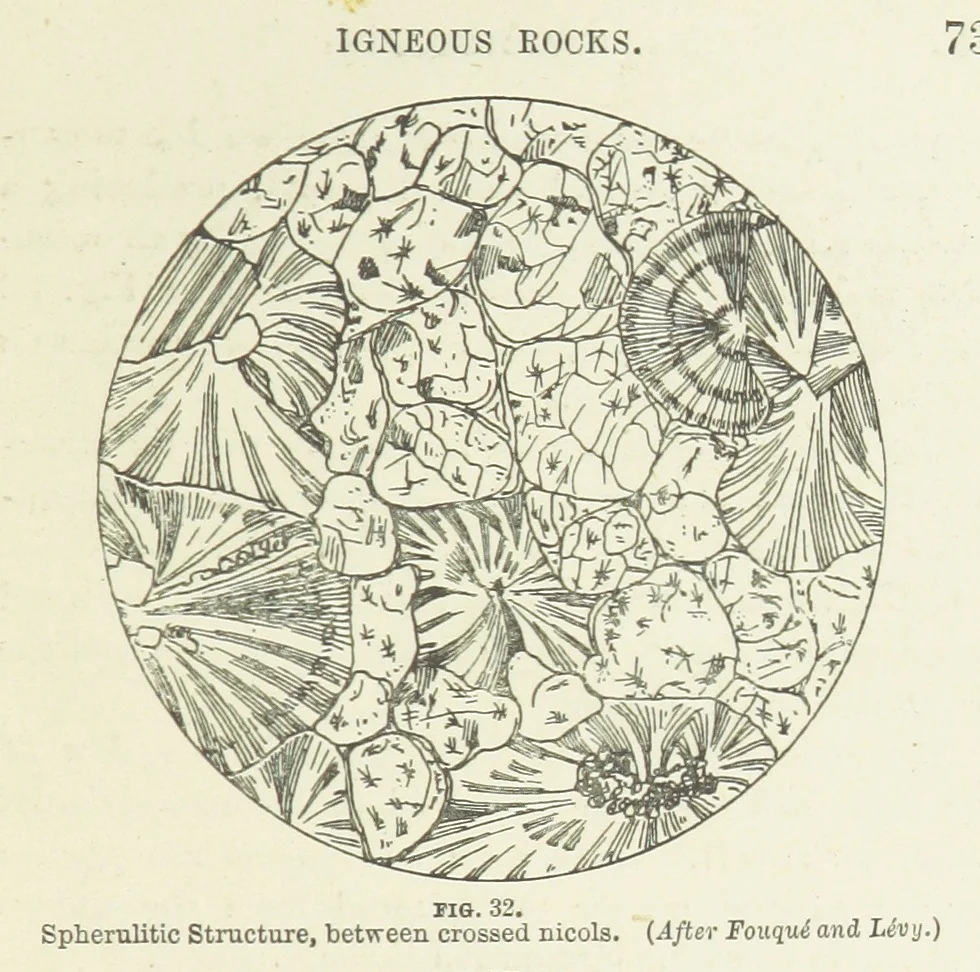 An illustration from An Introduction to the study of Petrology: the Igneous Rocks ... With ... illustrations, 1891, leaf 75