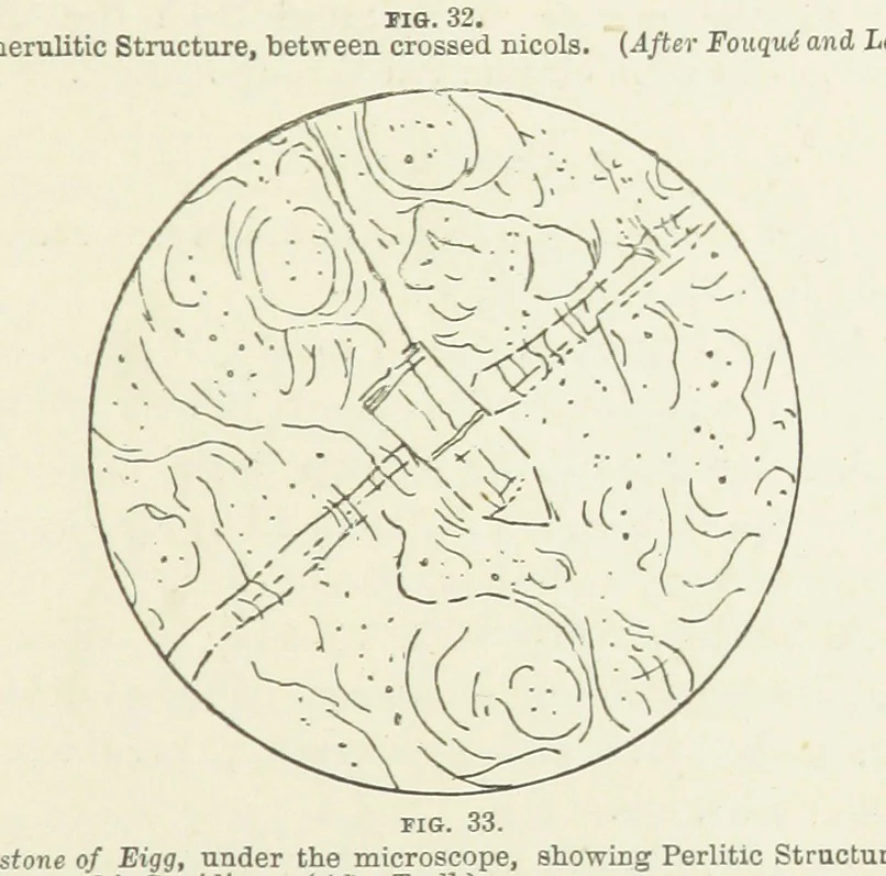 An illustration from An Introduction to the study of Petrology: the Igneous Rocks ... With ... illustrations, 1891, leaf 75