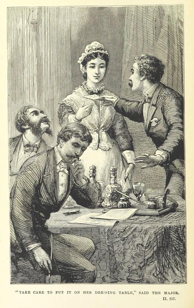 An illustration from The Dove's Nest and other tales. By J. Hatton, R. Jefferies, H. S. Clarke, etc, 1886, leaf 282