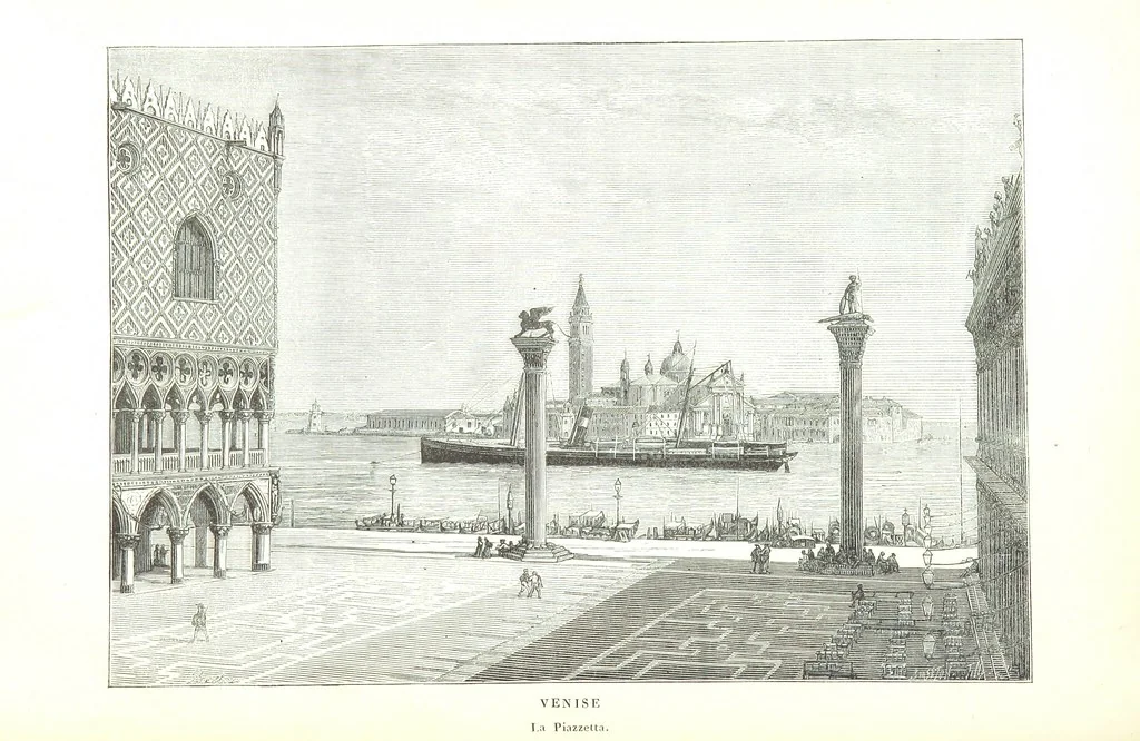 An illustration from Amsterdam et Venise. Ouvrage enrichi de sept eauxfortes par MM. L. Flameng et Gaucherel, et de cent vingt-quatre gravures sur bois, 1876, leaf 24