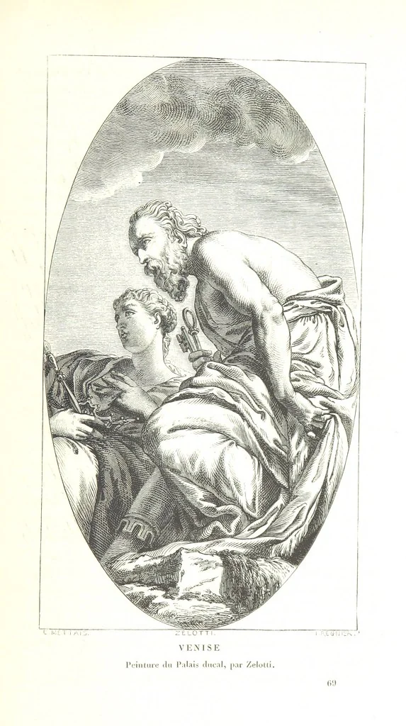 An illustration from Amsterdam et Venise. Ouvrage enrichi de sept eauxfortes par MM. L. Flameng et Gaucherel, et de cent vingt-quatre gravures sur bois, 1876, leaf 581