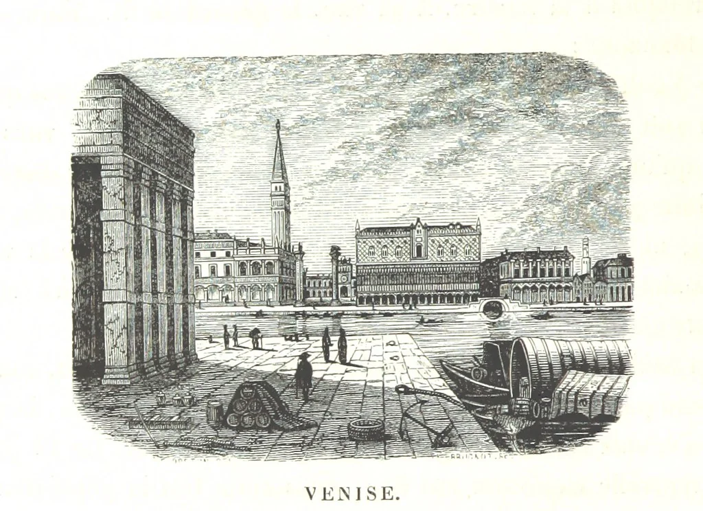 An illustration from Amsterdam et Venise. Ouvrage enrichi de sept eauxfortes par MM. L. Flameng et Gaucherel, et de cent vingt-quatre gravures sur bois, 1876, leaf 64