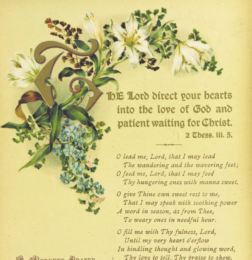 An illustration from Songs of the Master's Love. [With illuminated initial letters, etc, 1885, leaf 37