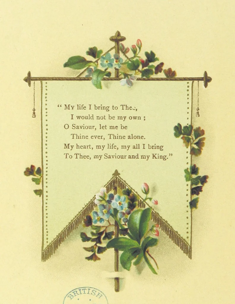 An illustration from Songs of the Master's Love. [With illuminated initial letters, etc, 1885, leaf 38