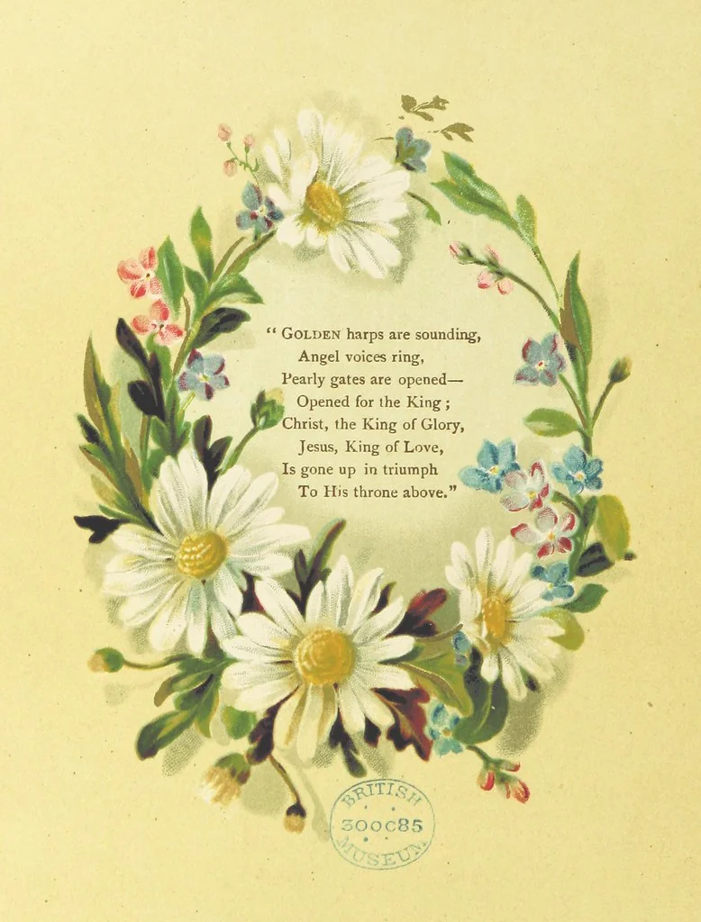 An illustration from Songs of the Master's Love. [With illuminated initial letters, etc, 1885, leaf 42