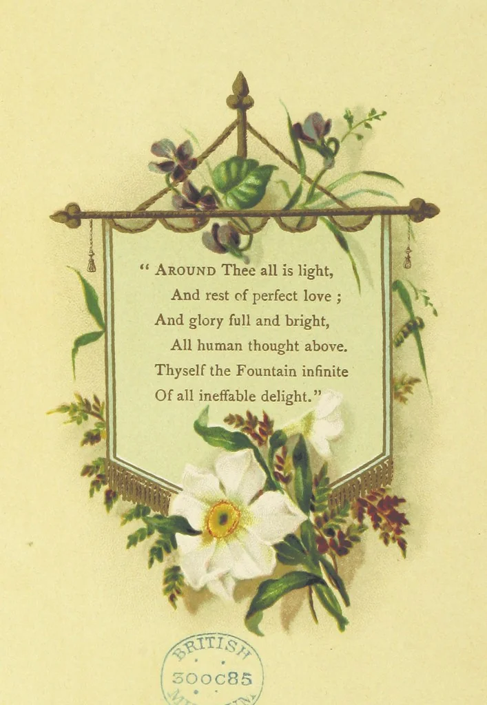 An illustration from Songs of the Master's Love. [With illuminated initial letters, etc, 1885, leaf 46