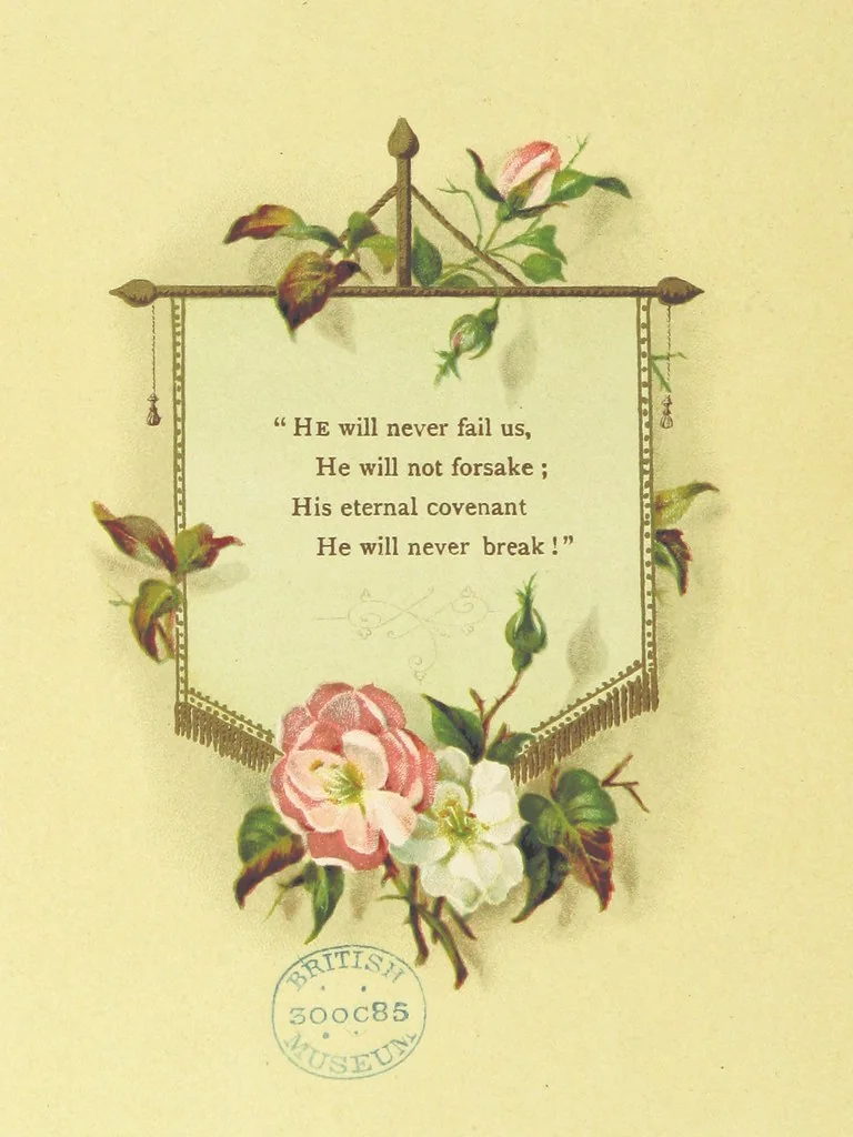 An illustration from Songs of the Master's Love. [With illuminated initial letters, etc, 1885, leaf 62