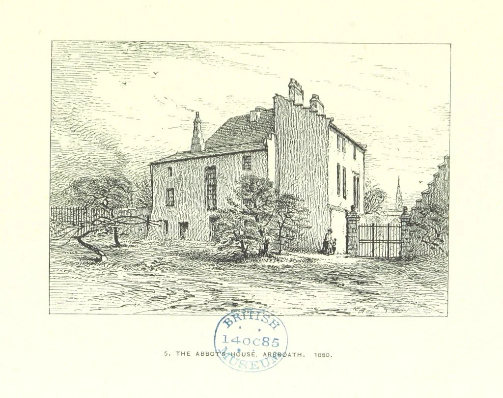 An illustration from Aberbrothock illustrated. Being the Round O etchings in miniature by John Adam. ... With ... notes by G. Hay, 1886, leaf 109