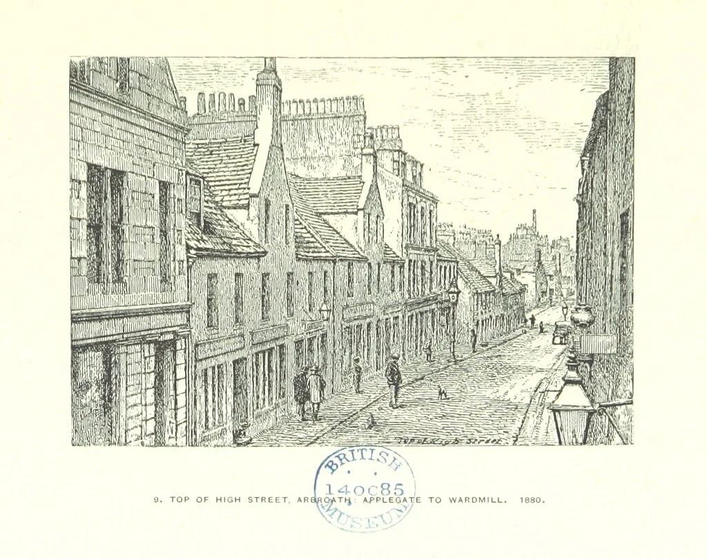 An illustration from Aberbrothock illustrated. Being the Round O etchings in miniature by John Adam. ... With ... notes by G. Hay, 1886, leaf 113