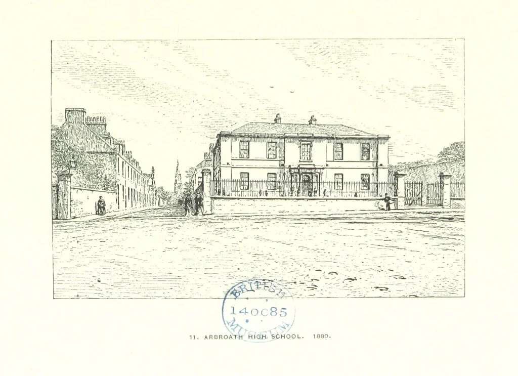 An illustration from Aberbrothock illustrated. Being the Round O etchings in miniature by John Adam. ... With ... notes by G. Hay, 1886, leaf 115
