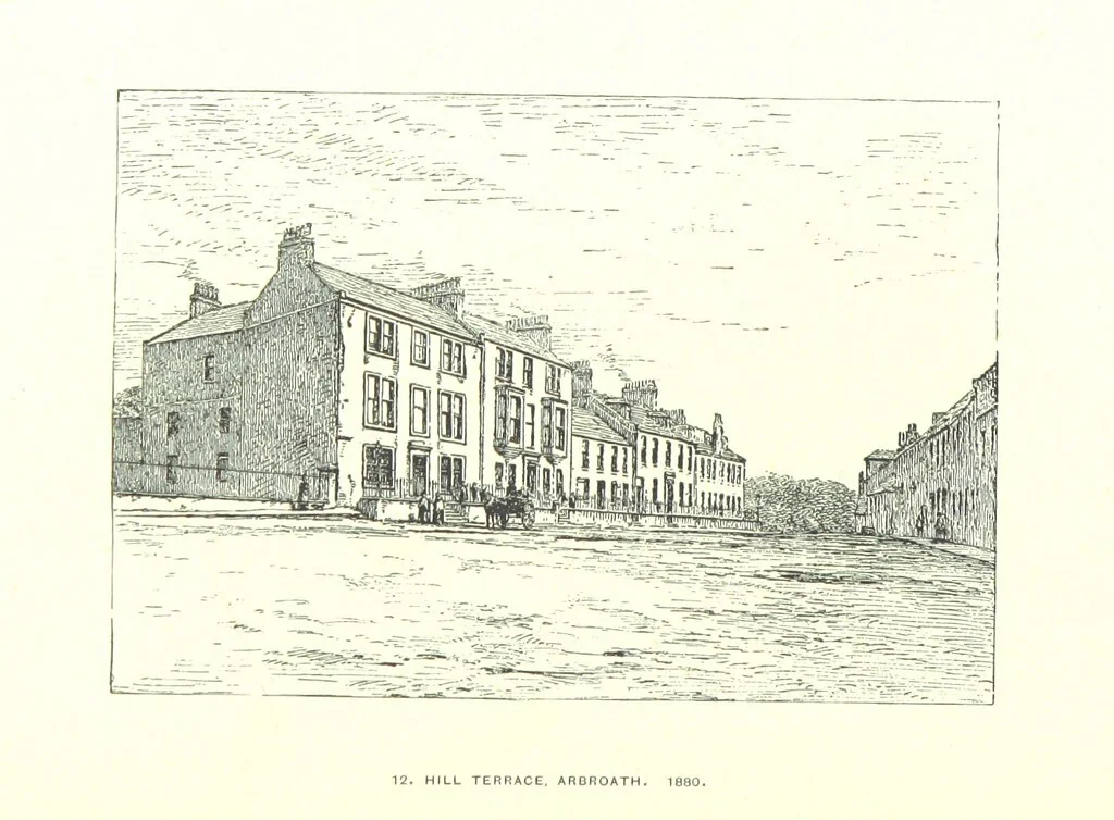 An illustration from Aberbrothock illustrated. Being the Round O etchings in miniature by John Adam. ... With ... notes by G. Hay, 1886, leaf 116