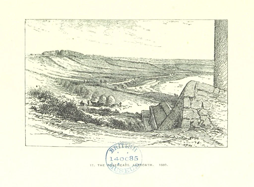 An illustration from Aberbrothock illustrated. Being the Round O etchings in miniature by John Adam. ... With ... notes by G. Hay, 1886, leaf 121