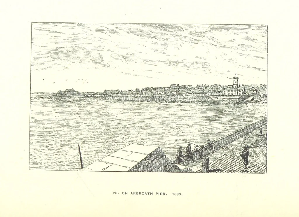 An illustration from Aberbrothock illustrated. Being the Round O etchings in miniature by John Adam. ... With ... notes by G. Hay, 1886, leaf 130