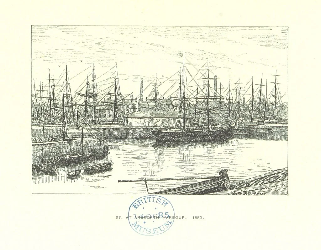An illustration from Aberbrothock illustrated. Being the Round O etchings in miniature by John Adam. ... With ... notes by G. Hay, 1886, leaf 131