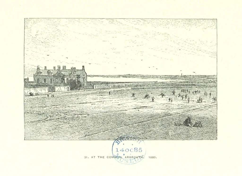 An illustration from Aberbrothock illustrated. Being the Round O etchings in miniature by John Adam. ... With ... notes by G. Hay, 1886, leaf 135