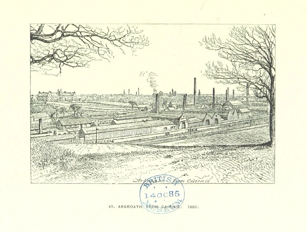 An illustration from Aberbrothock illustrated. Being the Round O etchings in miniature by John Adam. ... With ... notes by G. Hay, 1886, leaf 149