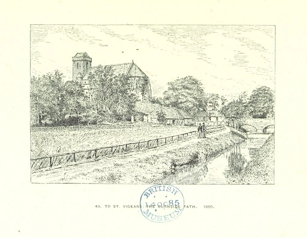 An illustration from Aberbrothock illustrated. Being the Round O etchings in miniature by John Adam. ... With ... notes by G. Hay, 1886, leaf 153