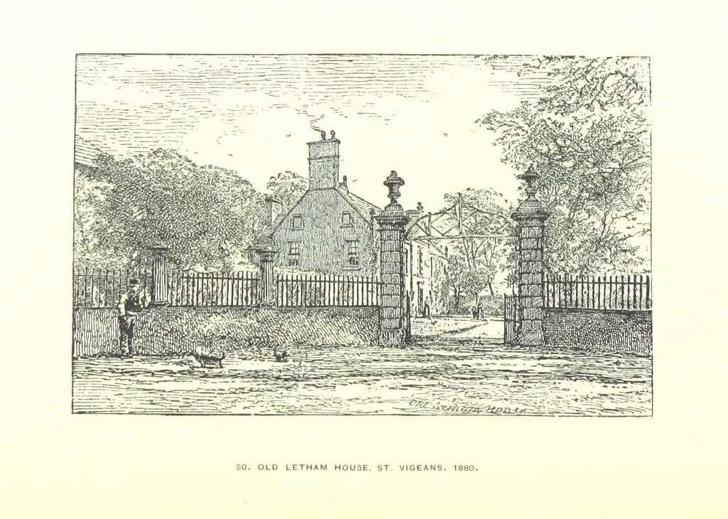 An illustration from Aberbrothock illustrated. Being the Round O etchings in miniature by John Adam. ... With ... notes by G. Hay, 1886, leaf 154