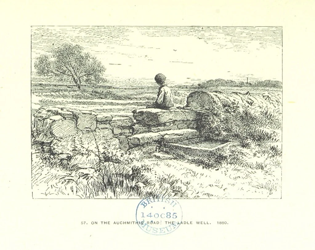 An illustration from Aberbrothock illustrated. Being the Round O etchings in miniature by John Adam. ... With ... notes by G. Hay, 1886, leaf 161