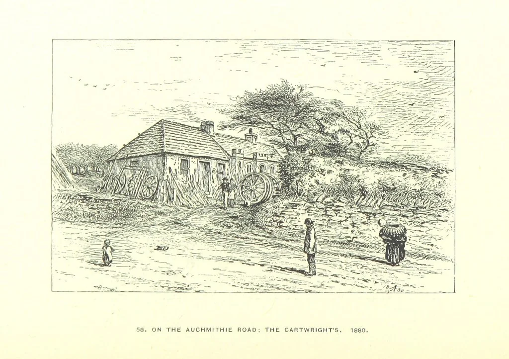 An illustration from Aberbrothock illustrated. Being the Round O etchings in miniature by John Adam. ... With ... notes by G. Hay, 1886, leaf 162