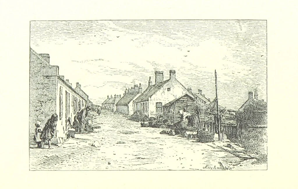 An illustration from Aberbrothock illustrated. Being the Round O etchings in miniature by John Adam. ... With ... notes by G. Hay, 1886, leaf 166