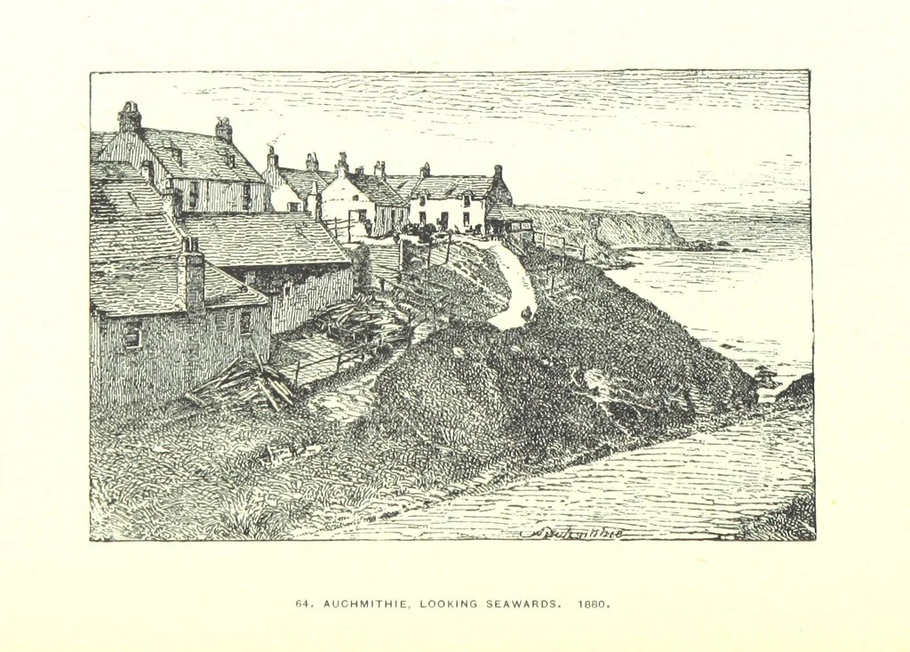 An illustration from Aberbrothock illustrated. Being the Round O etchings in miniature by John Adam. ... With ... notes by G. Hay, 1886, leaf 168