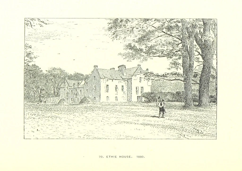 An illustration from Aberbrothock illustrated. Being the Round O etchings in miniature by John Adam. ... With ... notes by G. Hay, 1886, leaf 174