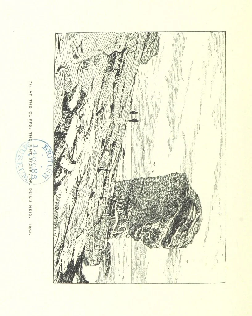 An illustration from Aberbrothock illustrated. Being the Round O etchings in miniature by John Adam. ... With ... notes by G. Hay, 1886, leaf 181