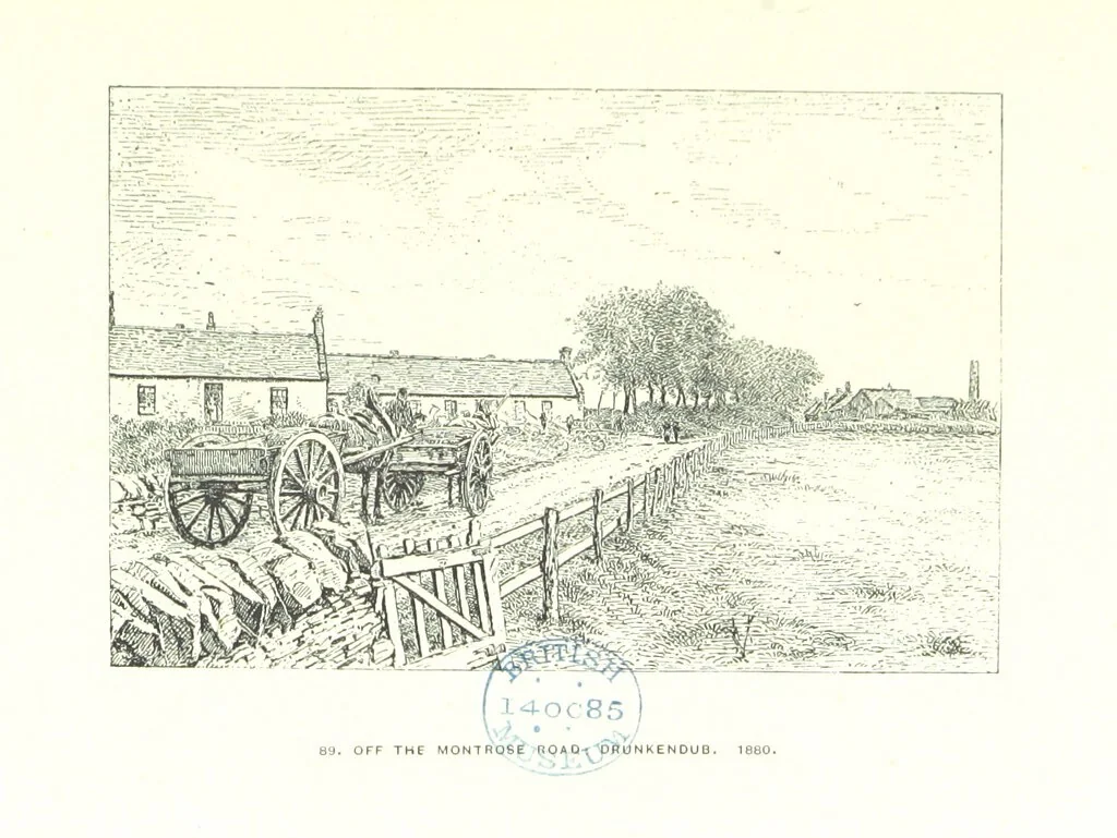 An illustration from Aberbrothock illustrated. Being the Round O etchings in miniature by John Adam. ... With ... notes by G. Hay, 1886, leaf 193