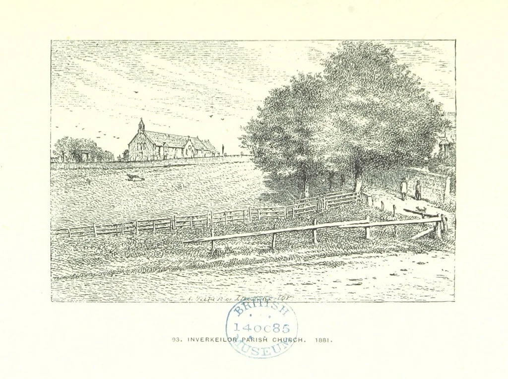 An illustration from Aberbrothock illustrated. Being the Round O etchings in miniature by John Adam. ... With ... notes by G. Hay, 1886, leaf 197