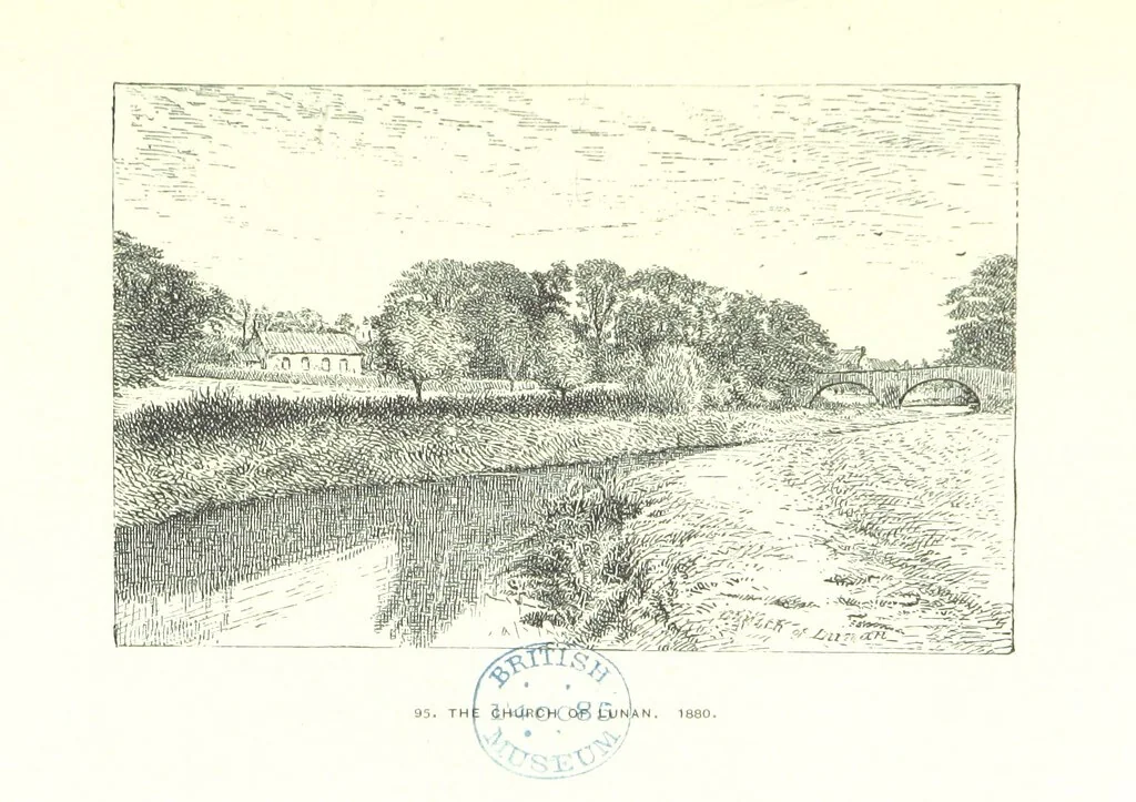 An illustration from Aberbrothock illustrated. Being the Round O etchings in miniature by John Adam. ... With ... notes by G. Hay, 1886, leaf 199